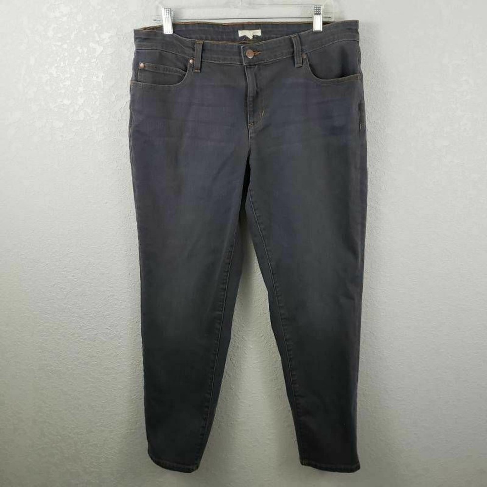 Eileen Fisher Straight Leg Jeans Gray Stretch 12